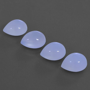 캐럿 천연 라벤더 블루 칼세도니 보석, 투명한, 10×8 mm, 투명/반투명