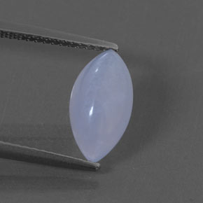 1.90캐럿 천연 라벤더 블루 칼세도니, 투명한, 11.9×6.4 mm, 투명/반투명