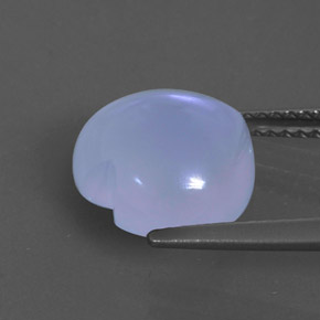 4.12캐럿 천연 푸르스름한 바이올렛 칼세도니, 투명한, 10.9×10.5 mm, 투명/반투명