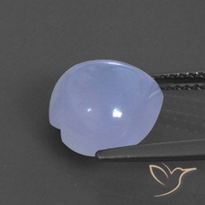 3.79캐럿 천연 푸르스름한 바이올렛 칼세도니, 투명한, 10.1×10.1 mm, 투명/반투명