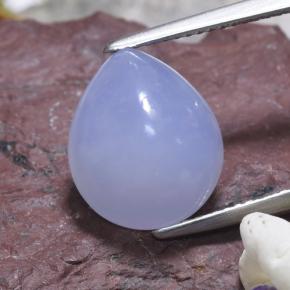 5.82캐럿 천연 라벤더 블루 칼세도니, 배 모양, 13.2×11.2 mm, 투명한