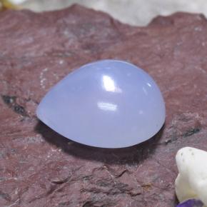 5.82캐럿 천연 라벤더 블루 칼세도니, 배 모양, 13.2×11.2 mm, 투명한