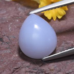 3.68캐럿 천연 라벤더 블루 칼세도니, 배 모양, 11.5×9.7 mm, 투명한