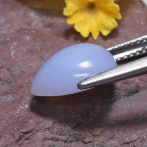 3.68캐럿 천연 라벤더 블루 칼세도니, 배 모양, 11.5×9.7 mm, 투명한