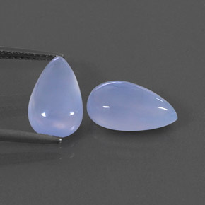 캐럿 천연 라벤더 블루 칼세도니 보석, 투명한, 12×7.1 mm, 투명/반투명