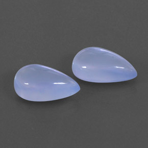 캐럿 천연 라벤더 블루 칼세도니 보석, 투명한, 12×7.1 mm, 투명/반투명