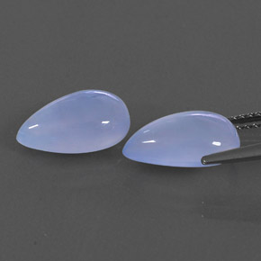 캐럿 천연 라벤더 블루 칼세도니 보석, 투명한, 12×7.1 mm, 투명/반투명