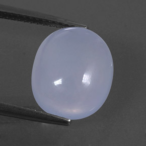 4.62캐럿 천연 라벤더 블루 칼세도니, 투명한, 12.5×10.5 mm, 투명/반투명