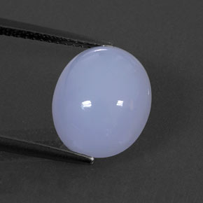5.86캐럿 천연 라벤더 블루 칼세도니, 타원형 컷, 12.1×10.1 mm, 투명한