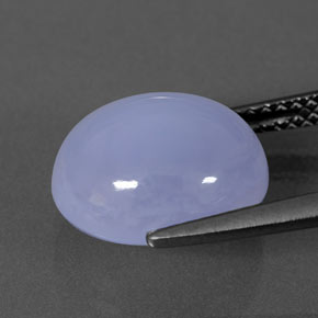 5.59캐럿 천연 라벤더 블루 칼세도니, 투명한, 11.8×10 mm, 투명/반투명