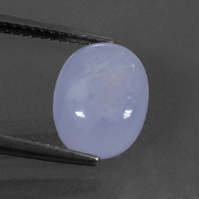 3.52캐럿 천연 라벤더 블루 칼세도니, 투명한, 11×8.6 mm, 투명/반투명