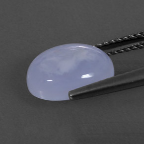 3.52캐럿 천연 라벤더 블루 칼세도니, 투명한, 11×8.6 mm, 투명/반투명