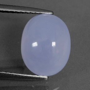 4.04캐럿 천연 라벤더 블루 칼세도니, 투명한, 10.9×8.8 mm, 투명/반투명
