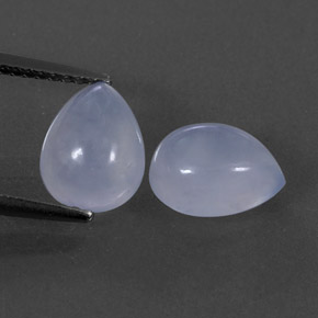 캐럿 천연 라벤더 블루 칼세도니 보석, 투명한, 9×7 mm, 투명/반투명