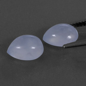 캐럿 천연 라벤더 블루 칼세도니 보석, 투명한, 9×7 mm, 투명/반투명