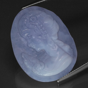 28.00캐럿 천연 라벤더 블루 칼세도니, 투명한, 28.1×21.6 mm, 투명/반투명