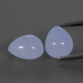 캐럿 천연 라벤더 블루 칼세도니 보석, 투명한, 10.2×8.2 mm, 투명/반투명