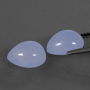 캐럿 천연 라벤더 블루 칼세도니 보석, 투명한, 10.2×8.2 mm, 투명/반투명