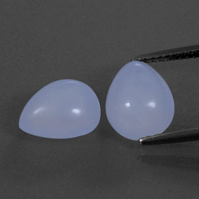 캐럿 천연 라벤더 블루 칼세도니 보석, 투명한, 10×8.1 mm, 투명/반투명