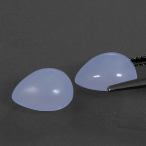 캐럿 천연 라벤더 블루 칼세도니 보석, 투명한, 10×8.1 mm, 투명/반투명