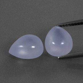 캐럿 천연 라벤더 블루 칼세도니 보석, 투명한, 10.1×8 mm, 투명/반투명