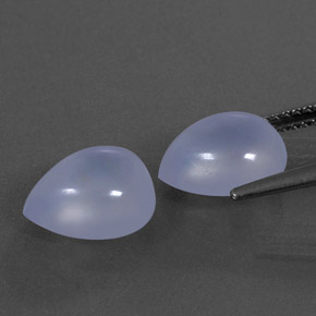 캐럿 천연 라벤더 블루 칼세도니 보석, 투명한, 10.1×8 mm, 투명/반투명