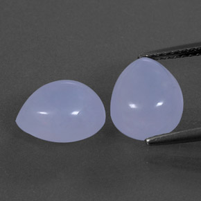 캐럿 천연 라벤더 블루 칼세도니 보석, 투명한, 10.1×8.1 mm, 투명/반투명