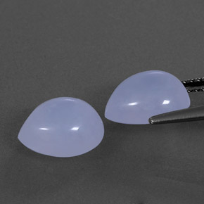 캐럿 천연 라벤더 블루 칼세도니 보석, 투명한, 10.1×8.1 mm, 투명/반투명