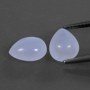 캐럿 천연 라벤더 블루 칼세도니 보석, 투명한, 8.9×7.1 mm, 투명/반투명