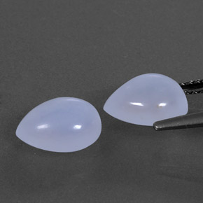 캐럿 천연 라벤더 블루 칼세도니 보석, 투명한, 8.9×7.1 mm, 투명/반투명