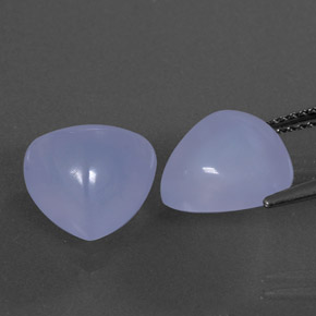 캐럿 천연 라벤더 블루 칼세도니 보석, 투명한, 11×11 mm, 투명/반투명