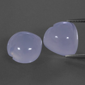 캐럿 천연 라벤더 블루 칼세도니 보석, 투명한, 12.2×12 mm, 투명/반투명