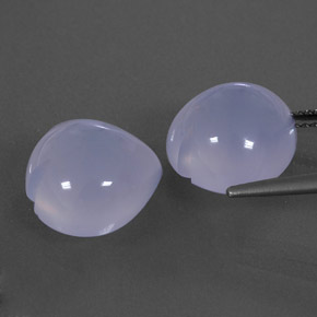 캐럿 천연 라벤더 블루 칼세도니 보석, 투명한, 12.2×12 mm, 투명/반투명