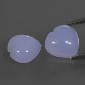 캐럿 천연 라벤더 블루 칼세도니 보석, 투명한, 8.9×8.8 mm, 투명/반투명