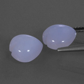 캐럿 천연 라벤더 블루 칼세도니 보석, 투명한, 8.9×8.8 mm, 투명/반투명
