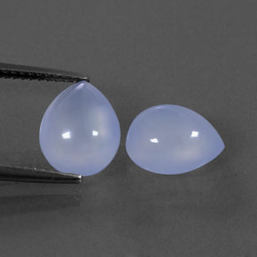 캐럿 천연 라벤더 블루 칼세도니 보석, 투명한, 10×8.1 mm, 투명/반투명