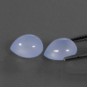 캐럿 천연 라벤더 블루 칼세도니 보석, 투명한, 10×8.1 mm, 투명/반투명