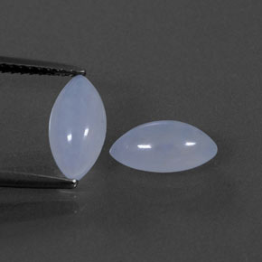 캐럿 천연 라벤더 블루 칼세도니 보석, 투명한, 10.1×5.3 mm, 투명/반투명