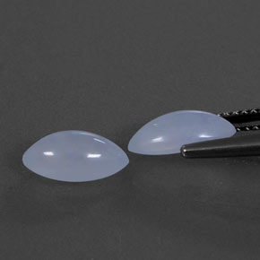 캐럿 천연 라벤더 블루 칼세도니 보석, 투명한, 10.1×5.3 mm, 투명/반투명