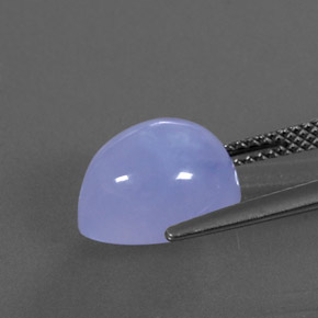 5.06캐럿 천연 라벤더 블루 칼세도니, 투명한, 11.3×9.2 mm, 투명/반투명