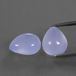 캐럿 천연 라벤더 블루 칼세도니 보석, 투명한, 10×8 mm, 투명/반투명