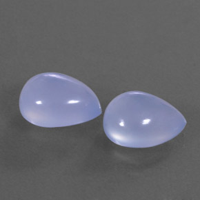 캐럿 천연 라벤더 블루 칼세도니 보석, 투명한, 10×8 mm, 투명/반투명