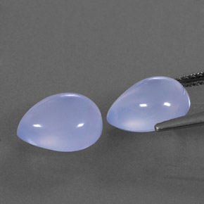 캐럿 천연 라벤더 블루 칼세도니 보석, 투명한, 10×8 mm, 투명/반투명