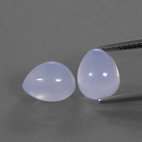 캐럿 천연 라벤더 블루 칼세도니 보석, 투명한, 9×7.3 mm, 투명/반투명