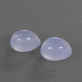 캐럿 천연 라벤더 블루 칼세도니 보석, 투명한, 9×7.3 mm, 투명/반투명