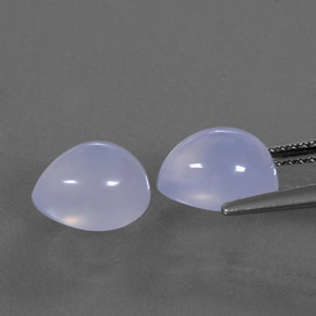 캐럿 천연 라벤더 블루 칼세도니 보석, 투명한, 9×7.3 mm, 투명/반투명