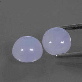 캐럿 천연 라벤더 블루 칼세도니 보석, 투명한, 8.95 mm, 투명/반투명
