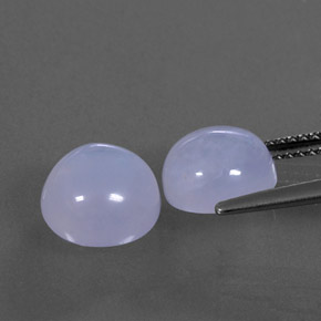 캐럿 천연 라벤더 블루 칼세도니 보석, 투명한, 8.95 mm, 투명/반투명