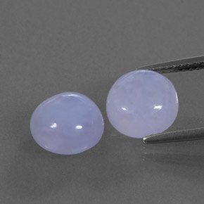 캐럿 천연 라벤더 블루 칼세도니 보석, 투명한, 8.54 mm, 투명/반투명
