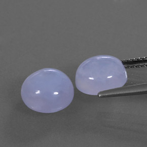 캐럿 천연 라벤더 블루 칼세도니 보석, 투명한, 8.54 mm, 투명/반투명